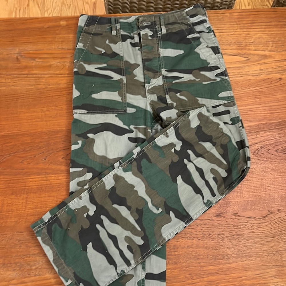 Cotton wide leg high waist JCREW camp pants